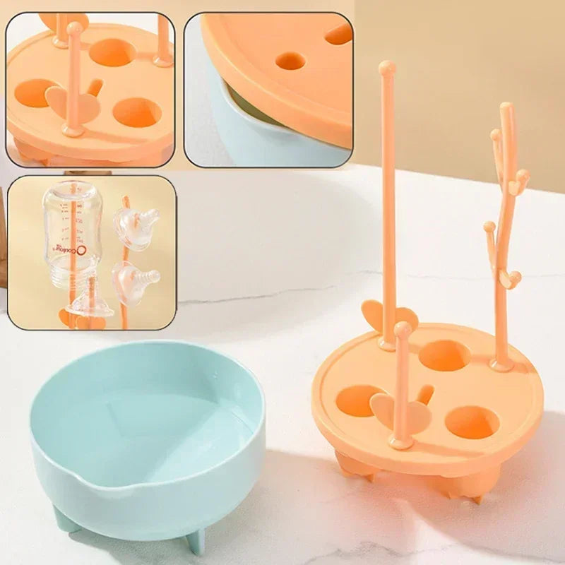 Kit de nettoyage pour biberons en silicone – Brosse 360° avec égouttoir
