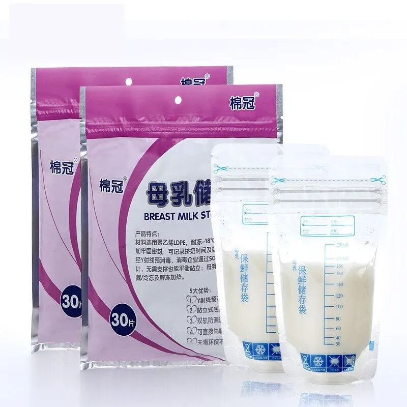 Sacs de conservation du lait maternel 250 ml – Lot de 30
